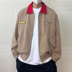 HEARUJOY - Retro Purple Spring Jackets Men Women Bomber Spring Autumn Loose Harajuku Varsity Coats Zip Up Street Unisex Hip Hop Outwear New