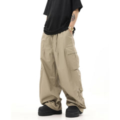 Hearujoy Spring And Autumn New American Retro Legged Loose Overalls Hip Hop Versatile Solid Color Wide Leg Floor-Mopping Casual Pant