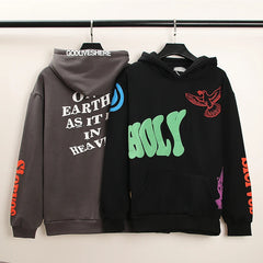 Hearujoy High Street Graffiti Letter Foam Pullover Baggy Hooded Hoodies for Men and Women Harajuku Thick Fleece Sweatshirts Oversize