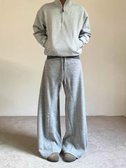 HEARUJOY - American Lazy Loose ey Wide Leg Knife Sweat Pants Spring Autumn Drape Sports Men Women Casual Long Pants Casual Pants