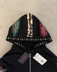 HEARUJOY - Dark Style Fashionable Loose Casual Personality Versatile Oversized Hoodie Men Y2k Anime Hip Hop Rock Zipper Sweatshirt Women