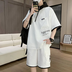 HEARUJOY - Summer 2 Pieces Set Tracksuit Men's Hoodies T-Shirt Shorts Harajuku Streetwear Oversized Men Sets Short Outfits Suits