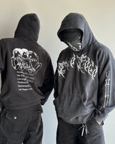 Hearujoy Vintage Gothic Graphic Print Hip Hop Hoodie for Men Y2k Grunge Casual Loose Pullover Women Streetwear Sweatshirt Hoodies