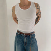 Hearujoy American Sport Tank Top Tide Men's Summer Versatile Sleeveless T-shirt Fashion Solid Undershirts Fitness Cotton Bottoming Shirt