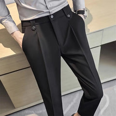 HEARUJOY - New Casual Business Trousers Trendy Slim Men's Korean Version Nine Points Pants