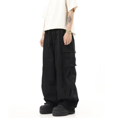 Hearujoy Spring And Autumn New American Retro Legged Loose Overalls Hip Hop Versatile Solid Color Wide Leg Floor-Mopping Casual Pant