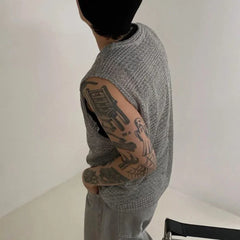 HEARUJOY - Casual Outings Summer Activities 2XL Men's Knitted Vest Daily Vacation Sleeveless Top Hollow Out Knitwear Loose Fit Design