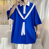 HEARUJOY - Polo Shirt Short-sleeved Men's Summer New Trendy Design Top Loose Half-sleeved Cotton T-shirt Men's T-shirt