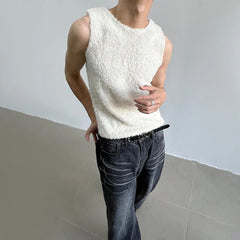 HEARUJOY - Mens Sexy Slim Shearling Vest 2025 New Genderless Fashion Youth Trend Versatile Comfortable Solid Color Simple Tank Top Unisex