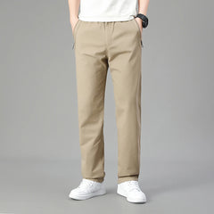 HEARUJOY - 5XL 6XL Big Size 100% Cotton Men's Cargo Pants Casual Loose Straight Pants Cotton Long Trousers Zipper Pockets Jogger Pants Men