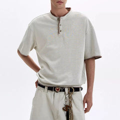 HEARUJOY - Summer New Men's Short-Sleeved Shirt American Vintage Fashion Trend Unisex Loose Casual Simple Breathable Niche Men's Tops