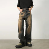 Hearujoy Vintage Wide Leg Jeans Pants Men Streetwear Distressed Denim Trousers Male Oversize Harajuku Casual Korean Hip Hop