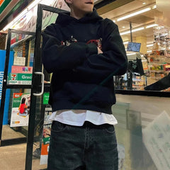 Hearujoy Men's Fashionable Hoodie American Style Print Hip-Hop High Street Retro Trendy Casual Hooded Sweatshirt Spring And Autumn