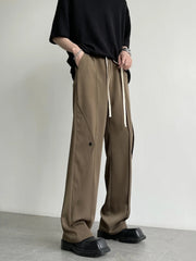 HEARUJOY - Ice Silk Men Summer Thin Wide-leg Trendy Brand Loose Straight Casual Trousers