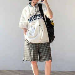 HEARUJOY - Men Baseball Shirt Alphabet Number Printed Casual Shirt Summer Streetwear Fashion All-Match Short Sleeve Top Men'S Clothing 2025