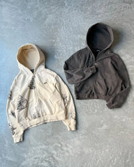 HEARUJOY - Harajuku Y2K Retro Goth Trend Abstract Art Print Zipper Hoodie Men's Street Aesthetic Clothing Daily Sports Jogging Jacket