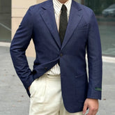 HEARUJOY - British Men Blazer Hombre Fashion Denim Blue Blazer Homme Suit Jacket Chaqueta Hombre Formal Trendy Men Blazer Masculino Jacket