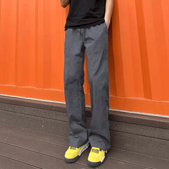 HEARUJOY - Spring Autumn Fashion High Waist Solid Men's Clothing Japanese Style Casual All-match Pocket Button Simplicity Young Chic Pants