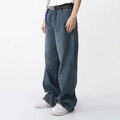 Hearujoy Men's Pants Spring 2023 New Casual Trousers Jeans Loose Wide Leg Simple Korean Fashion Vintage Pocket Design 9A7043
