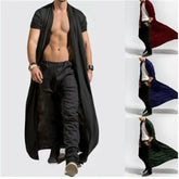 HEARUJOY - Spring Autumn New Men's Cardigan Cloak Mature Loose Vintage Long Windbreaker Casual Fashion Windbreaker Solid Poncho Men Tops