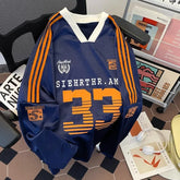 HEARUJOY - Spring Summer New American Retro Trendy Sports Jersey Thin Long Sleeve Hoodie Couple Sun Protection Outerwear Casual Loose Fit