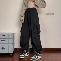 HEARUJOY - Mens Loose Fit Cargo Pants Hip Hop Streetwear Casual Sports Pants For All Seasons