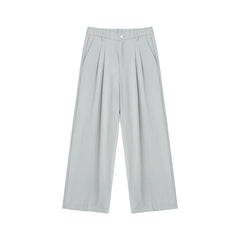 Hearujoy Korean Style Men's Suit Pants Loose Pleated Straight Solid Color Elastic Waist Droop Autumn Wide Leg Male Bottom 9C6893