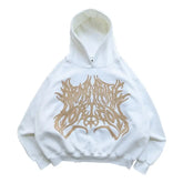 Hearujoy Punk Goth Oversized Patchwork Pattern Sweatshirt Hoodie Mens and Womens Long Sleeved Pullover Y2k Hoodies Casual Clothes Tops