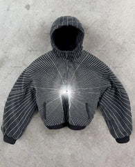 HEARUJOY - New High Street Trendy Brand Jacket Gothic Punk Harajuku Embroidered Zipper Hoodie Men Hip Hop Retro Casual Oversized Sweatshirt