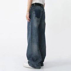Hearujoy Men's Pants Spring 2023 New Casual Trousers Jeans Loose Wide Leg Simple Korean Fashion Vintage Pocket Design 9A7043