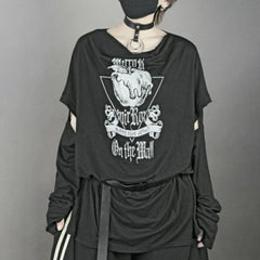 Hearujoy 2024 Fashion Vintage Graphic Tshirts Contrast Aesthetic Y2k Tops Men's  Detachable Long Sleeve Harajuku Streetwear Tee Shirts