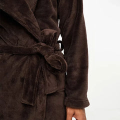 Hearujoy Mens Home Flannel Pajamas Lace Up Long Sleeve Pajamas Genderless Solid Color Comfortable Simple Casual Home Pajamas Unisex