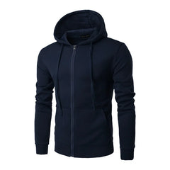 HEARUJOY - Autumn Hooded Cardigan Sweatshirt Casual Versatile Plain Color Men's Zip Up Hoodie Comfortable Loose Fit Streetwear Fashion