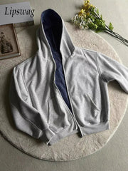 HEARUJOY - Stylish Plaid Printing Hooded Sweatshirts Men Spring Autumn Outdoor Fashion Zip-up Hoodie Jackets Mens Streetwear Y2K Cardigans