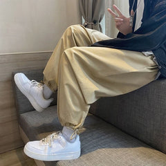 HEARUJOY - Baggy Male Cropped Trousers Spring and Autumn Men's Casual Pants Harajuku Fashion Original Clothing Classic New in 2025 Clothes