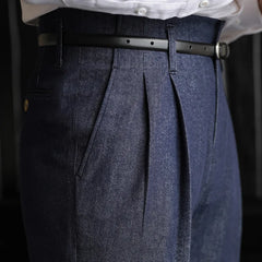 HEARUJOY - High Waist Trousers Pant For Man OfficeTrouser Business Casual Pant British Social Club Outfits Pantalones Hombre Excluding Belt