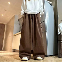 HEARUJOY - Fashion Brand Work Pants Men Ins Trendy Loose Straight Wide-leg Casual Trousers