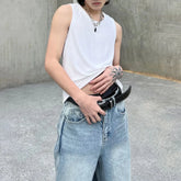 Hearujoy Mens Sexy Fitness Casual Vest 2024 New Streetwear Simple Breathable Sports Solid Color Comfortable Versatile Tank Top For Men