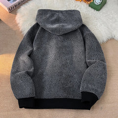 HEARUJOY - Y2K Retro Autumn Hoodies For Men and Women Street Hooded Cardigan Long Sleeves Sweatshirts Black Gray Zipper Hoodie 5XL