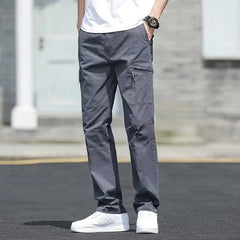 HEARUJOY - Casual Men's Straight-leg Pants Loose New Versatile Sports Multi-pocket Pants