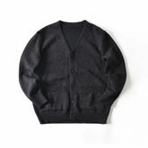 HEARUJOY - Premium Wool-Blend Relaxed Fit Layered V-Neck Cardigan Men's Warm Knit Sweater Coat for Autumn/Winter