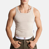 HEARUJOY - Mens Training Texture Vest Daily Leisure Breathable Sweat Absorption Quick-Drying Jogging Sports Fitness Stretch Tank Top Men