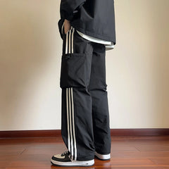 HEARUJOY - Streetwear Men's Pants Harajuku Fashion Joggers Trousers Cargo Pants Elastic Waist Cargo Pants Men Casual Hip Hop Sweatpants Men