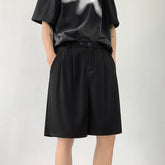 HEARUJOY  -  Summer Suit Shorts Men Fashion Social Mens Black Dress Shorts Korean Business Casual Shorts Mens Office Formal Shorts M-3XL