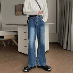 HEARUJOY - New Korean Cleanfit Male Jeans Luxury Naples High Waist Wide Legs Denim Pants Fashion Solid Color Retro Premium Elegant Trousers