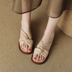 Hearujoy Summer Women Shoes Genuine Leather Low Heel Women Sandals Shoes for Women Concise Flat Shoes Woman Open Toe Slippers