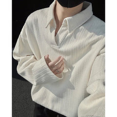 HEARUJOY - Spring Beige Hoodie Men Fashion Casual Lapel Sweatshirt Men Streetwear Korean Loose Black Pullover Hoodie Mens Hoody M-3XL