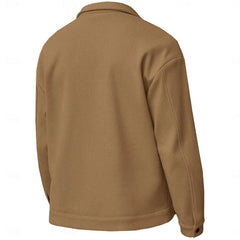 HEARUJOY - Daily Casual Mens Woolen Jacket Coat Vintage Turn-down Collar Button Pockets Cargo Jackets Men Autumn Fashionable Cardigan Tops