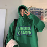 HEARUJOY - Men's Oversized Hoodie Black With Hat 5XL Hoodies Oversize for Men Letter Print Man Casual Wear Hoody Male Sweatshirt Unisex