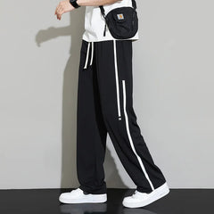 Hearujoy Summer New Sweatpants Men Joggers Wide Leg Pants Neutral Breathable Loose Outdoor Quick Drying Fabric Fashion Casual Trousers